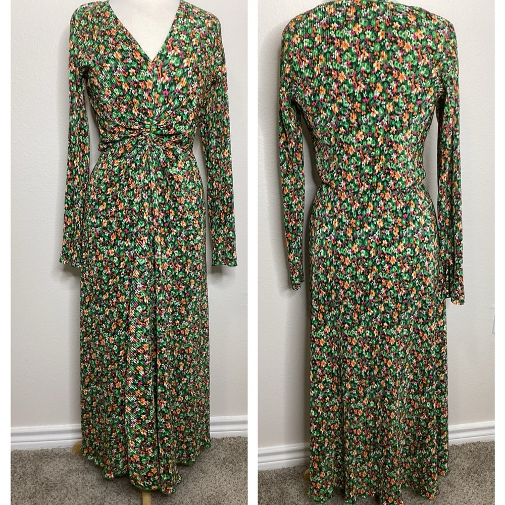 ROTATE Birger Christensen Maxi Dress Mini Pleats 4